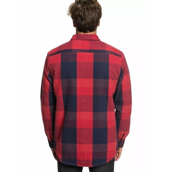 QuikSilver Men's Miho Stones GARNET SHERPA Long Sleeve Over Shirt Size M - Picture 15 of 16